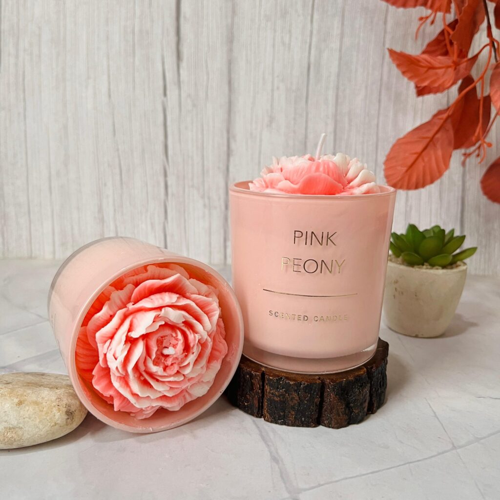 peony flower candle